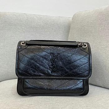 Okify YSL Niki Medium Bag In Vintage Leather With Silver Hardware 28x20x8cm