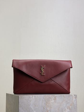 Okify YSL Envelope Pouch Bag In Red 29.5x18x4.5cm 