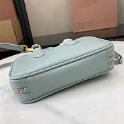 Okify MiuMiu Small Arcadie Leather Bag In Blue 22x10.5x7.5cm - 6
