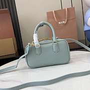 Okify MiuMiu Small Arcadie Leather Bag In Blue 22x10.5x7.5cm - 5
