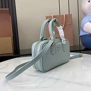 Okify MiuMiu Small Arcadie Leather Bag In Blue 22x10.5x7.5cm - 4