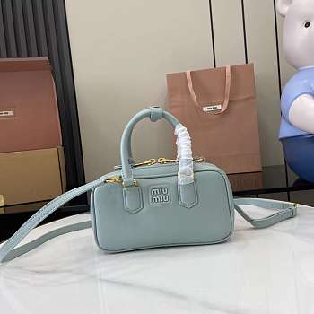 Okify MiuMiu Small Arcadie Leather Bag In Blue 22x10.5x7.5cm