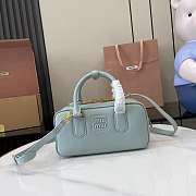 Okify MiuMiu Mini Arcadie Leather Bag In Blue 19x10x5cm - 1