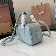 Okify MiuMiu Mini Arcadie Leather Bag In Blue 19x10x5cm - 4
