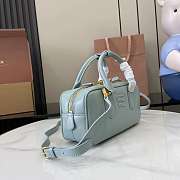 Okify MiuMiu Mini Arcadie Leather Bag In Blue 19x10x5cm - 3