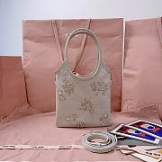 Okify MiuMiu Ivy Embroidered Gabardine Bag In White 20x24cm - 2