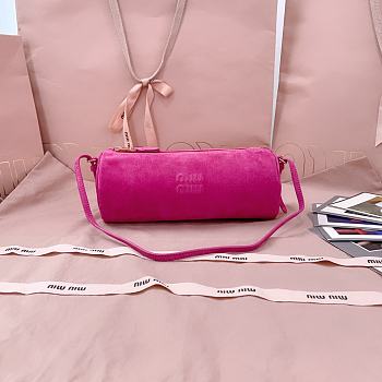 Okify MiuMiu Pink Suede Pouch 22x9x9cm