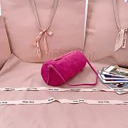 Okify MiuMiu Pink Suede Pouch 22x9x9cm - 5