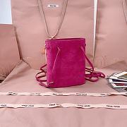 Okify MiuMiu Pink Suede Pouch 17x14x6cm - 5