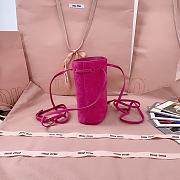 Okify MiuMiu Pink Suede Pouch 17x14x6cm - 3