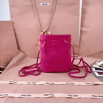 Okify MiuMiu Pink Suede Pouch 17x14x6cm