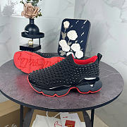 Okify Christian Louboutin Spike Sneakers In Black  - 4