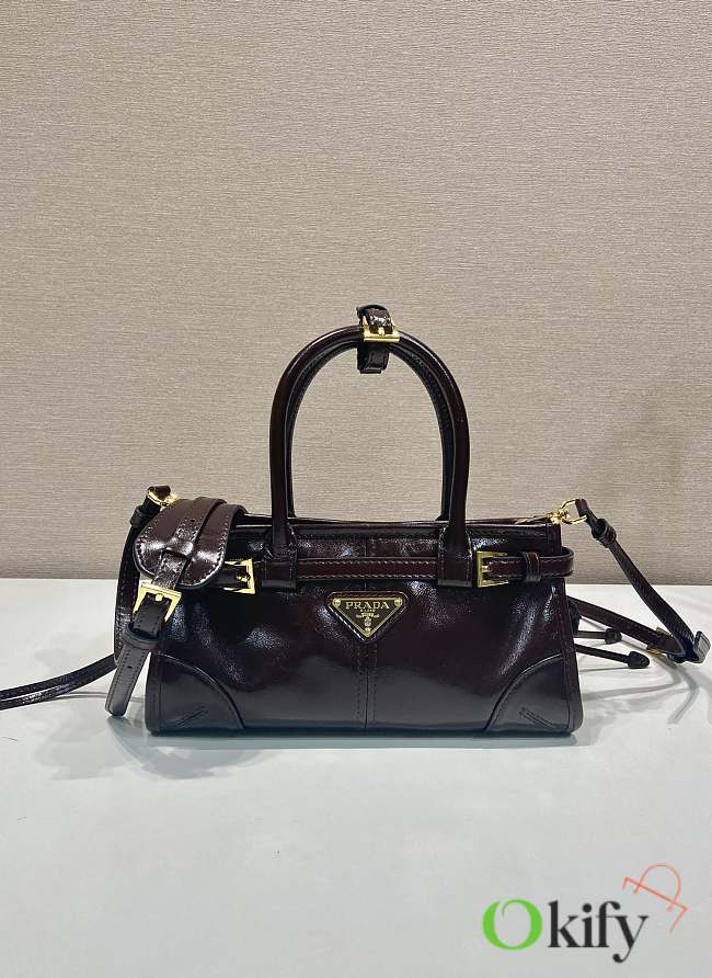 Okify Prada Mini Bonnie Bag In Dark Brown 23.5x12x9cm  - 1