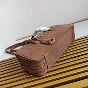 Okify Prada Brown Suede Shoulder Bag 30x14x8.5cm  - 5