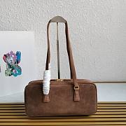 Okify Prada Brown Suede Shoulder Bag 30x14x8.5cm  - 4