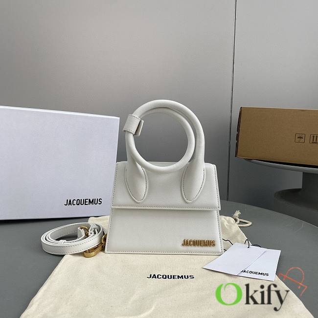 Okify Jacquemus Le Chiquito Noeud Bag In White 18x15.5x8cm - 1