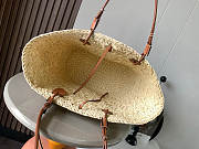 Okify Loewe Medium Anagram Basket Bag In Beige Iraca Palm And Calfskin 46x24x15cm  - 3