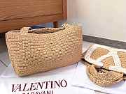 Okify Valentino Garavani Viva Superstar Large Raffia Bag In White 34x24x9cm - 6