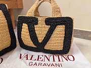 Okify Valentino Garavani Viva Superstar Small Raffia Bag In Black 26x18x7cm - 3