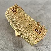 Okify Valentino One Stud Crystal Bag In Gold 19x14x11cm - 3