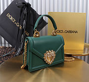 Okify Dolce & Gabbana Devotion Chain Handle Bag In Green 19x4.5x13cm - 5