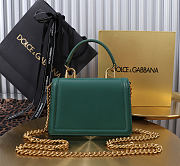 Okify Dolce & Gabbana Devotion Chain Handle Bag In Green 19x4.5x13cm - 2