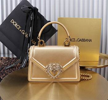 Okify Dolce & Gabbana Devotion Chain Handle Bag In Gold 19x4.5x13cm