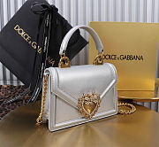 Okify Dolce & Gabbana Devotion Chain Handle Bag In Silver 19x4.5x13cm - 2