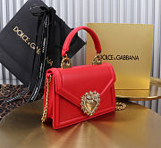 Okify Dolce & Gabbana Devotion Chain Handle Bag In Red 19x4.5x13cm - 3