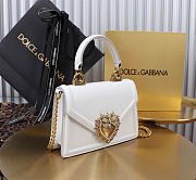 Okify Dolce & Gabbana Devotion Chain Handle Bag In White 19x4.5x13cm - 5