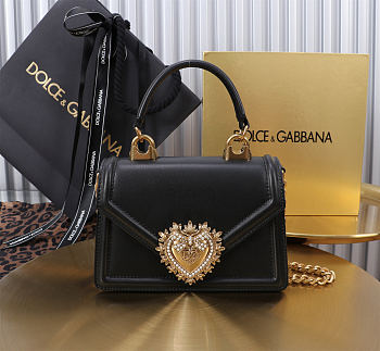 Okify Dolce & Gabbana Devotion Chain Handle Bag In Black 19x4.5x13cm