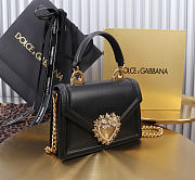 Okify Dolce & Gabbana Devotion Chain Handle Bag In Black 19x4.5x13cm - 2