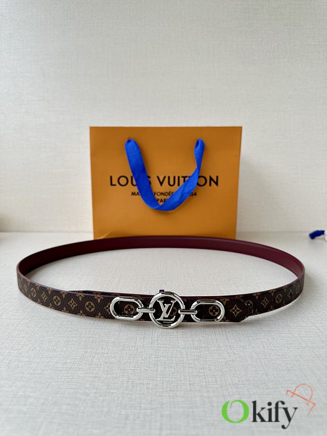Okify Louis Vuitton Belt 20mm With Silver Hardware 24490 - 1