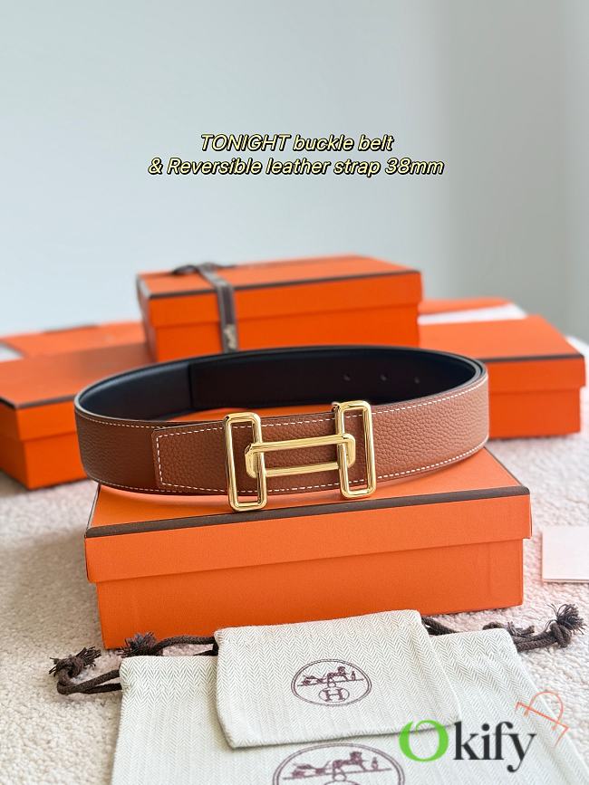 Okify Hermes Tonight Reversible Belt 38mm 24493 - 1