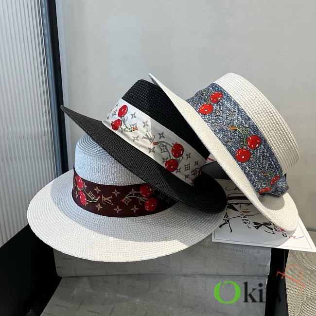 Okify Louis Vuitton Cherry Straw Hat 57cm  - 1