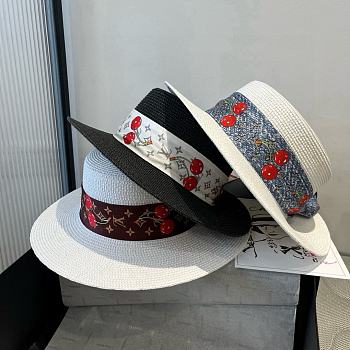 Okify Louis Vuitton Cherry Straw Hat 57cm 