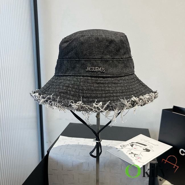Okify Jacquemus Denim Black Bucket Hat  - 1