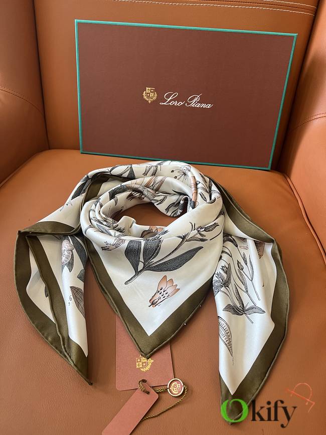 Okify Loro Piana Mulberry Silk Scarf 90x90cm 24501 - 1