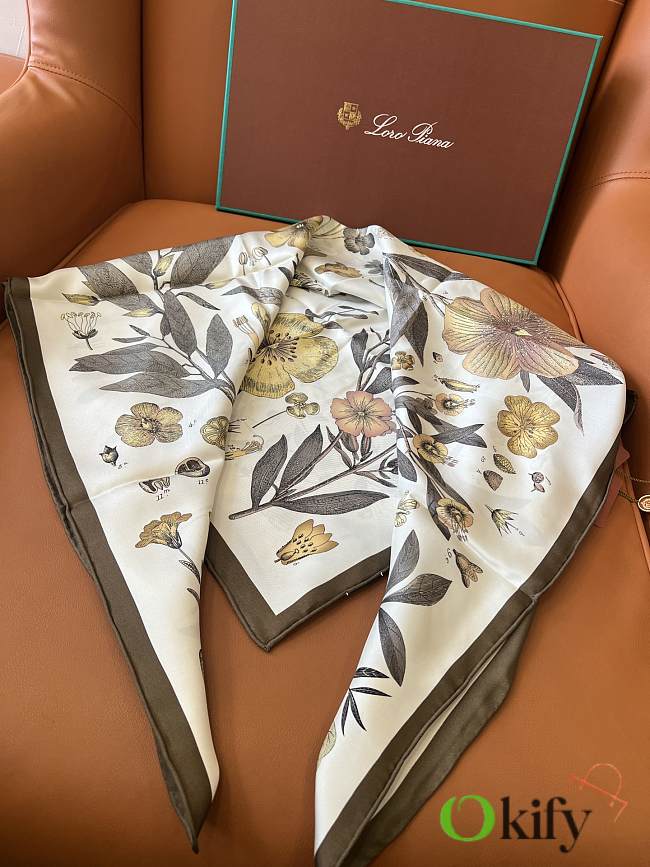 Okify Loro Piana Mulberry Silk Scarf 90x90cm 24502 - 1