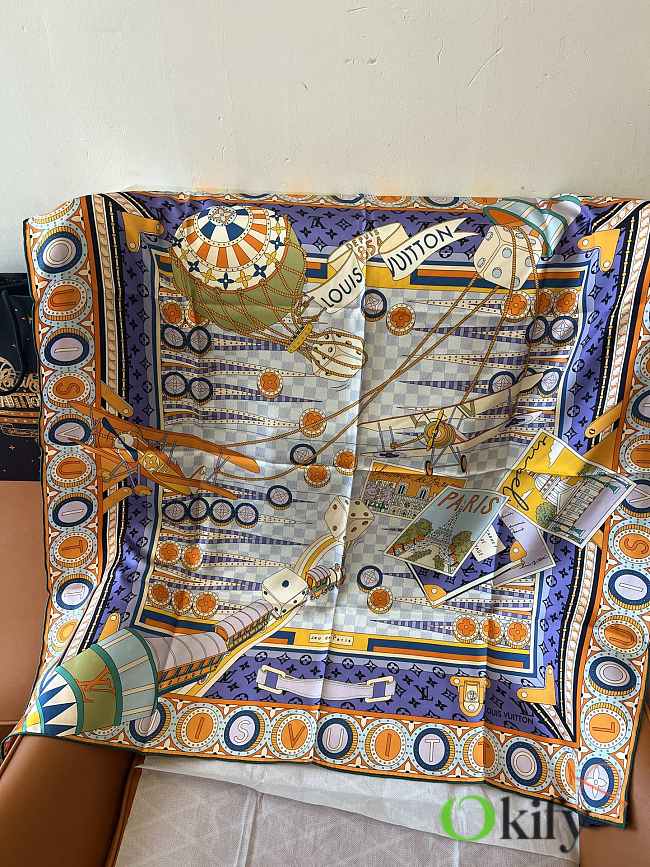 Okify Louis Vuitton Mulberry Silk Scarf 90x90cm 24503 - 1