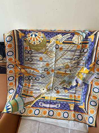 Okify Louis Vuitton Mulberry Silk Scarf 90x90cm 24503