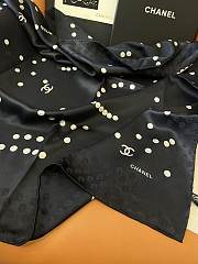 Okify CC Mulberry Silk Scarf In Black 90x90cm 24505 - 6