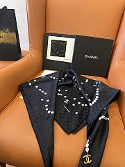 Okify CC Mulberry Silk Scarf In Black 90x90cm 24505 - 5