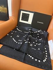 Okify CC Mulberry Silk Scarf In Black 90x90cm 24505 - 1