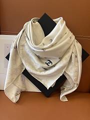 Okify CC Mulberry Silk Scarf In White 90x90cm 24506 - 2