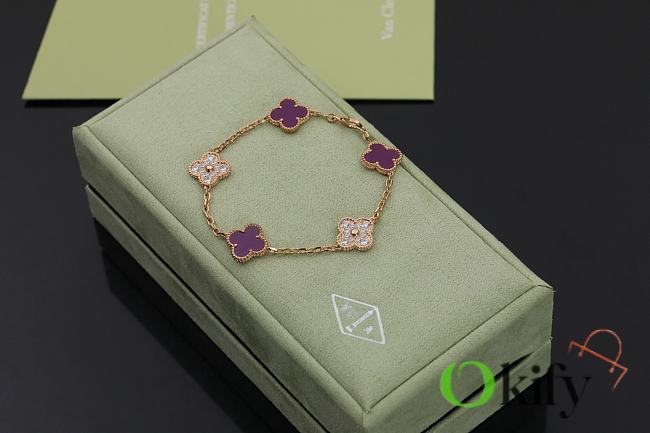Okify VCA Rose Gold Bracelet In Purple And Diamond  - 1