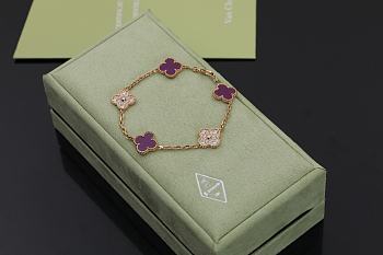 Okify VCA Rose Gold Bracelet In Purple And Diamond 