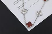 Okify VCA Silver Bracelet In Red And Diamond  - 3
