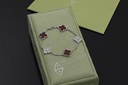 Okify VCA Silver Bracelet In Red And Diamond  - 1