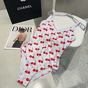Okify Louis Vuitton Cherry Swimming Suit In White  - 1